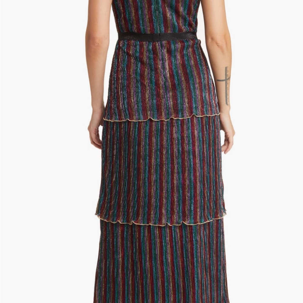 Saylor Aviva Striped Dress Multicolour rainbow dress.